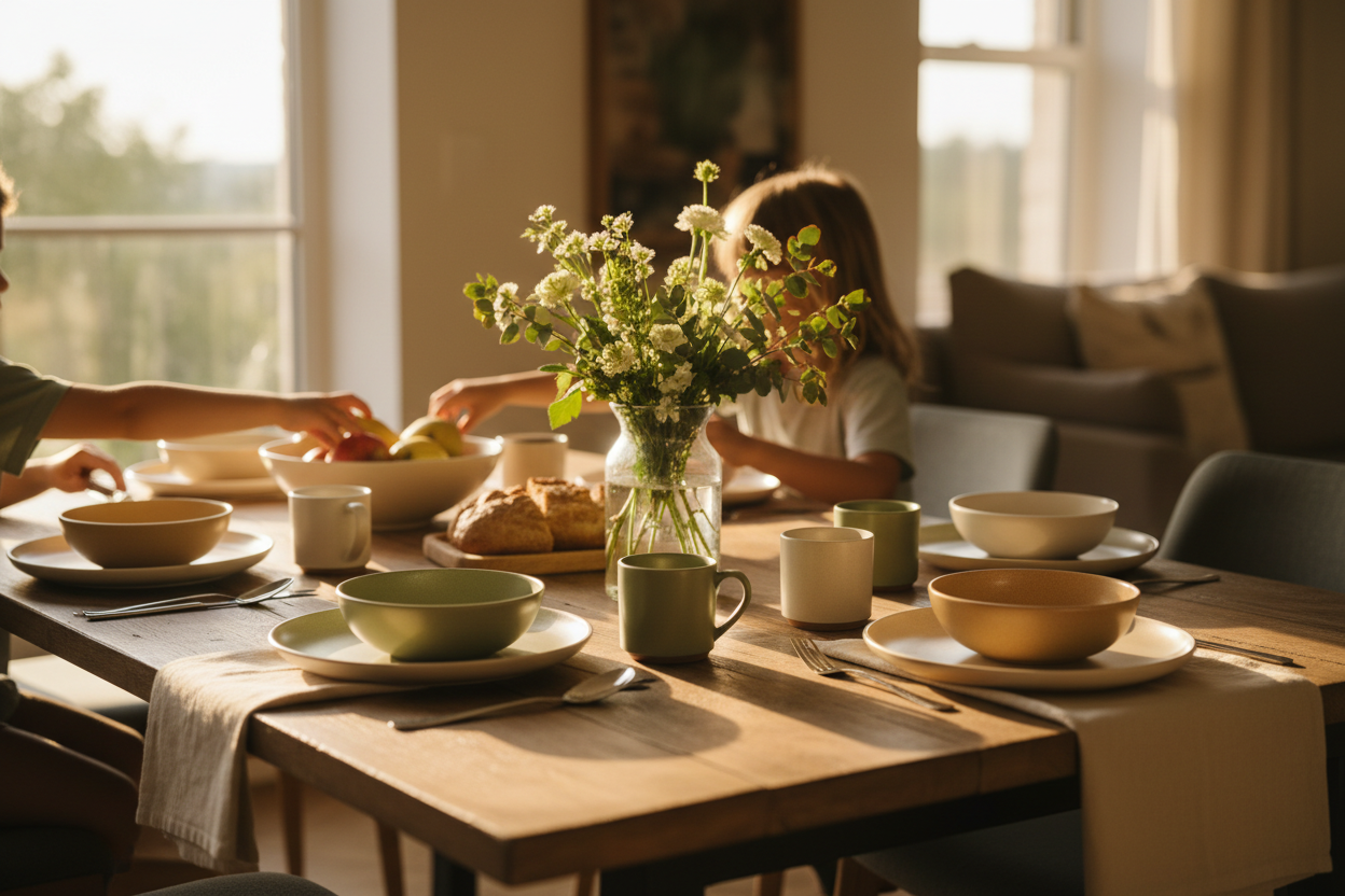 Dishory was created from a simple belief: everyday moments deserve beautiful essentials. From quiet morning breakfasts to lively family dinners, the table is where stories are shared, connections are made, and memories begin. Dishory exists to elevate those moments through thoughtfully designed dishware that blends style, durability, and everyday practicality. (make it real photo)